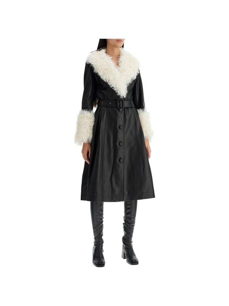 Foxy Leather And Shearling Long Coat.