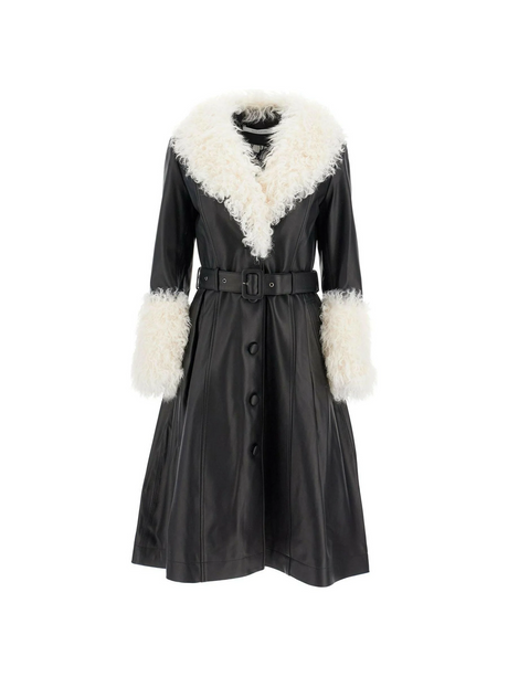 Foxy Leather And Shearling Long Coat.