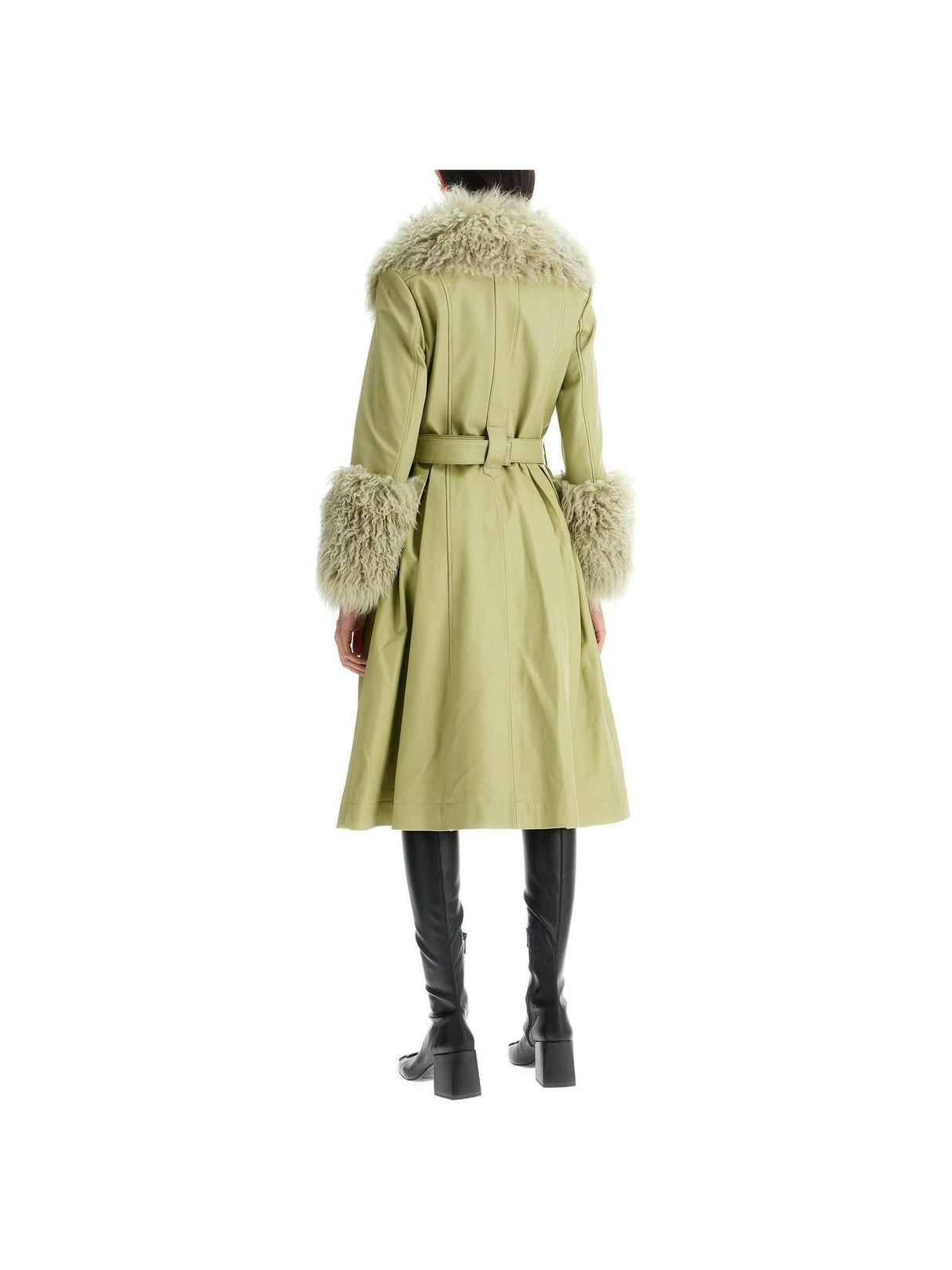 Foxy Leather And Shearling Long Coat.