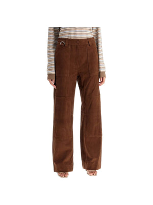 Suede Workwear Leather Pants-Saks Potts-JOHN JULIA