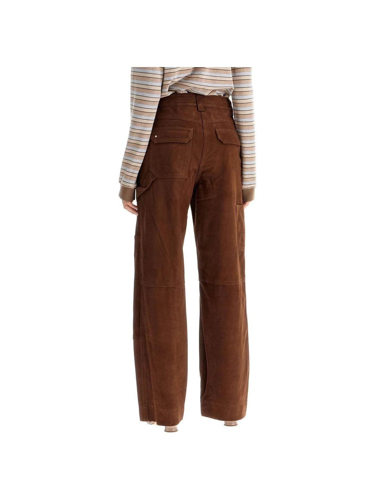 Suede Workwear Leather Pants-Saks Potts-JOHN JULIA