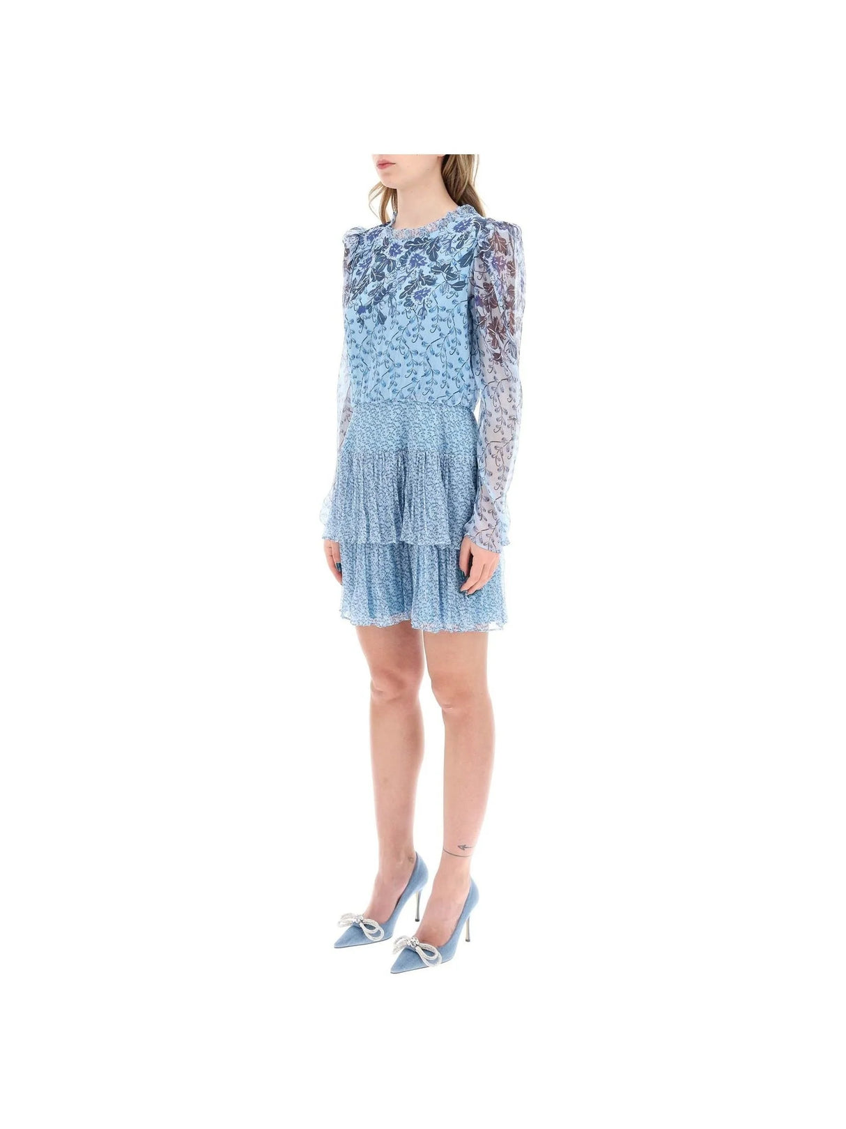 Ava B Crinkled Silk Chiffon Mini Dress - Women > Clothing > Dresses > Mini