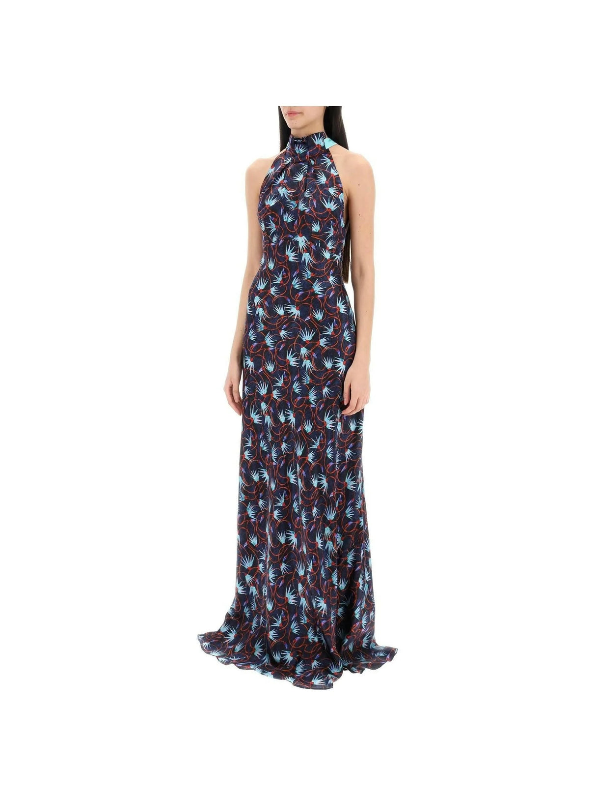 SALONI-Michelle Floral Silk Print Maxi Dress-JOHN JULIA