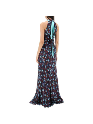 SALONI-Michelle Floral Silk Print Maxi Dress-JOHN JULIA