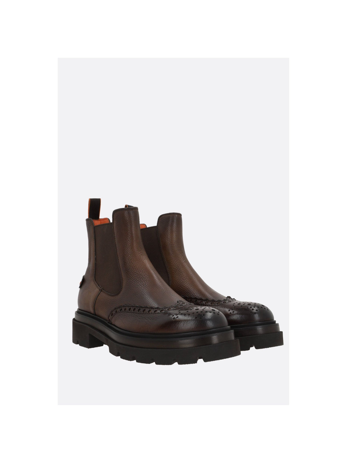 SANTONI-Blockage Chelsea Boots In Pebbled Leather-JOHN JULIA