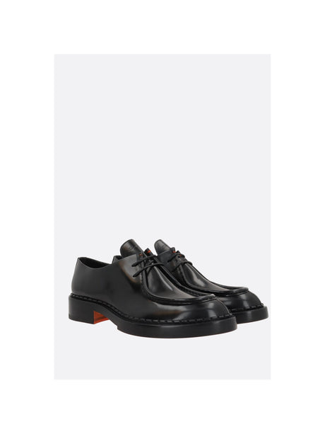 Brushed Leather Lace-up Shoes-SANTONI-JOHN JULIA