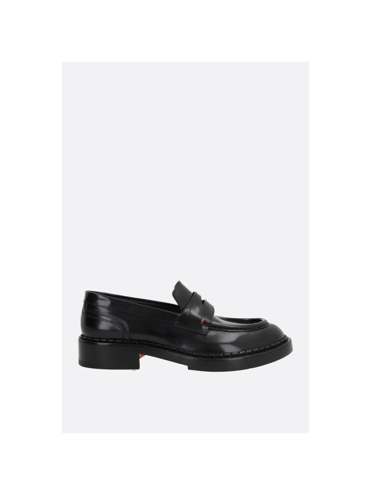 Brushed Leather Penny Loafers-SANTONI-JOHN JULIA