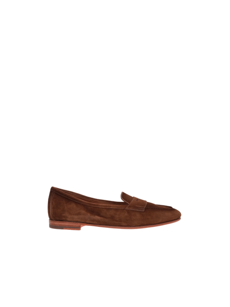 Carla Suede Penny Loafers-SANTONI-JOHN JULIA