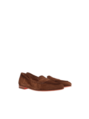 Carla Suede Penny Loafers-SANTONI-JOHN JULIA