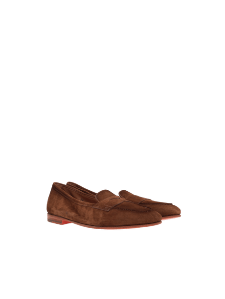 Carla Suede Penny Loafers-SANTONI-JOHN JULIA