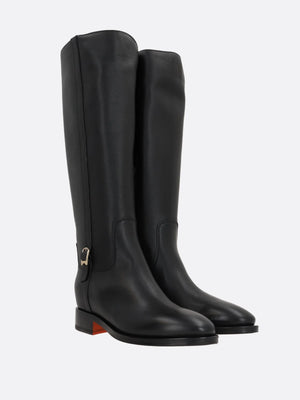 Grainy Leather Boots-SANTONI-JOHN JULIA