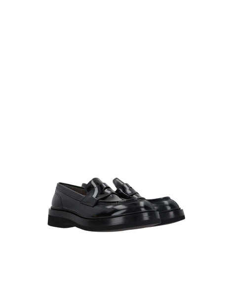 Gunder Polished Leather Loafers-SANTONI-JOHN JULIA