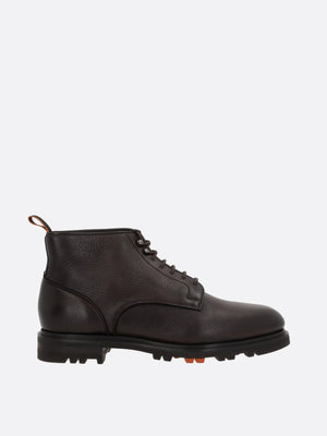 Logan Grainy Leather Lace-up Boots