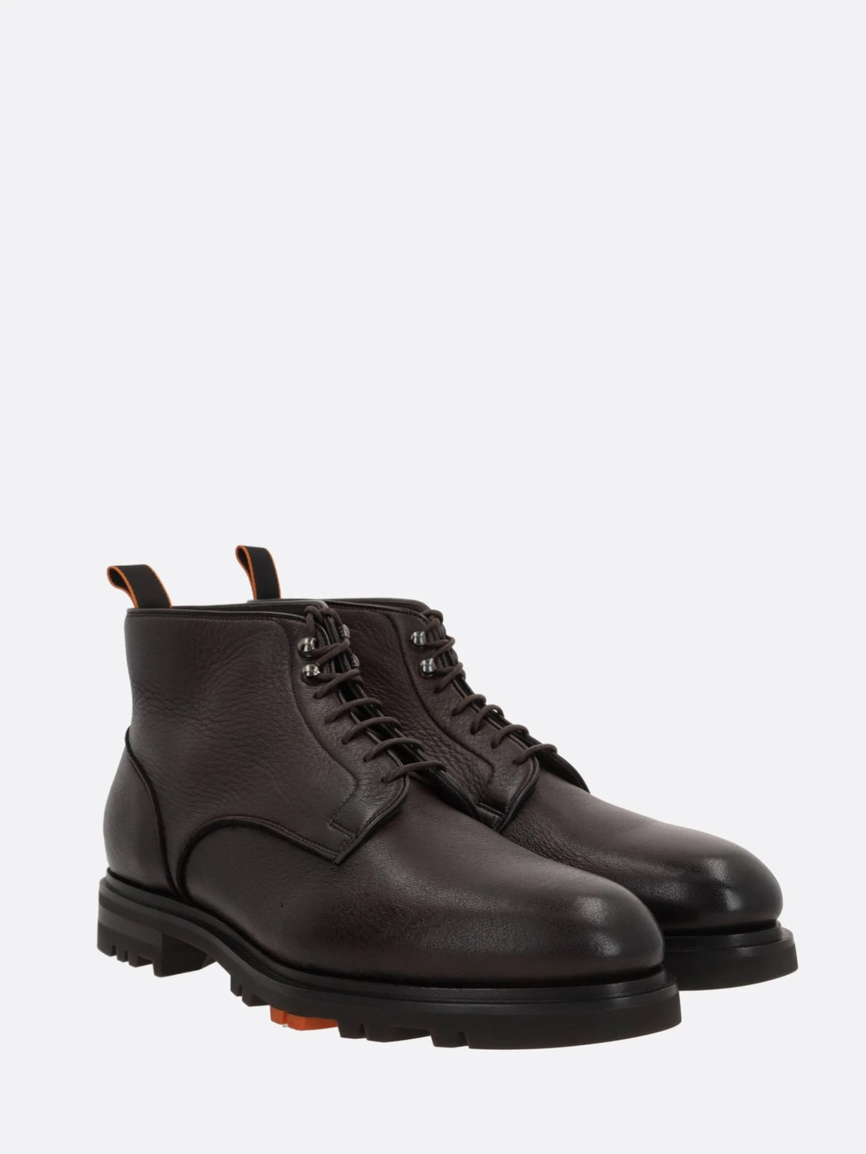 Logan Grainy Leather Lace-up Boots