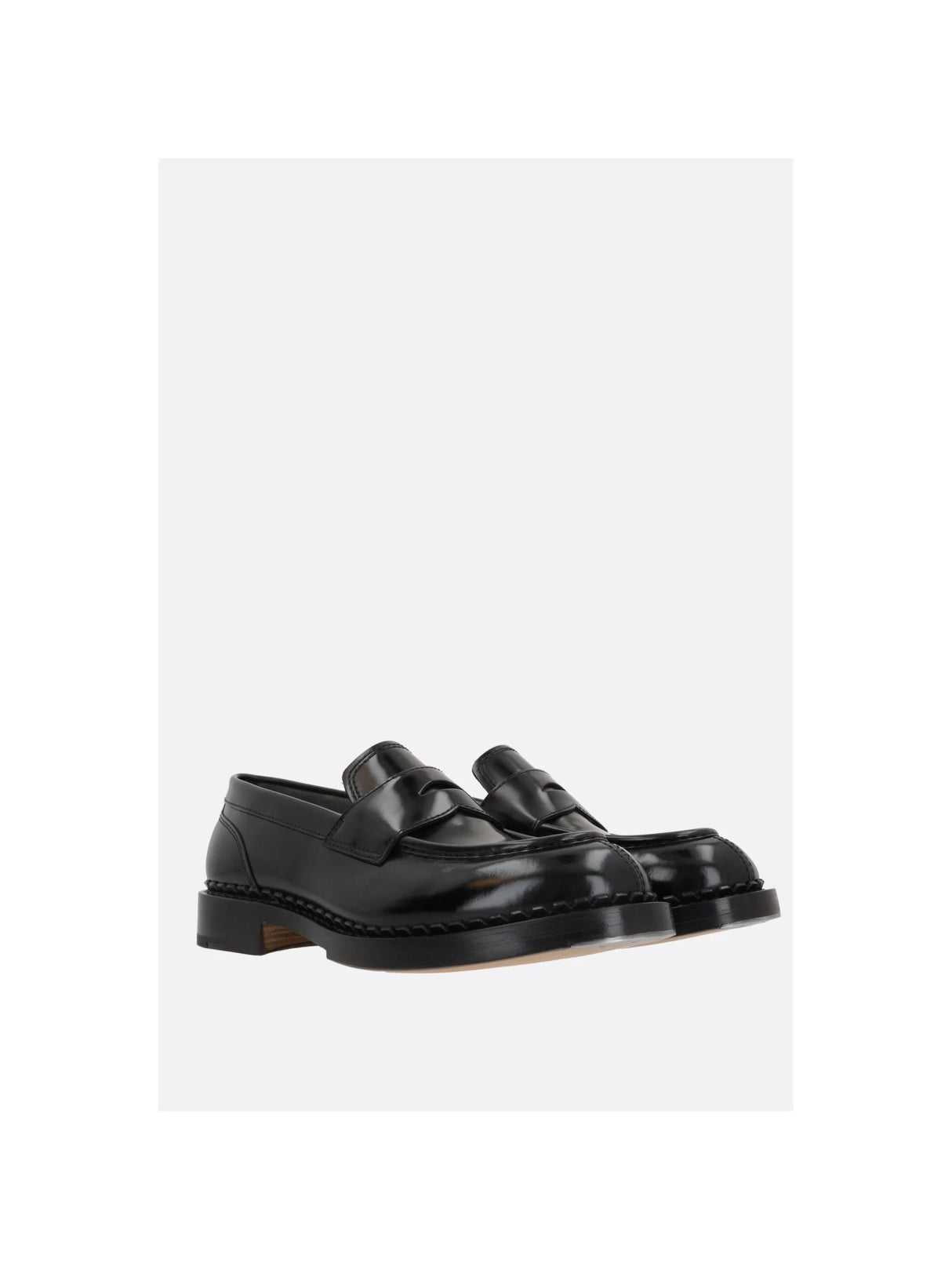 SANTONI-Shiny Leather Loafers-JOHN JULIA