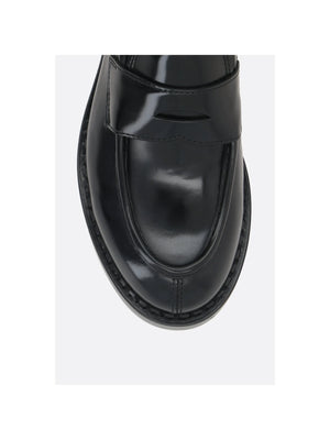 SANTONI-Shiny Leather Loafers-JOHN JULIA