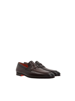 Smooth Leather Loafers-SANTONI-JOHN JULIA