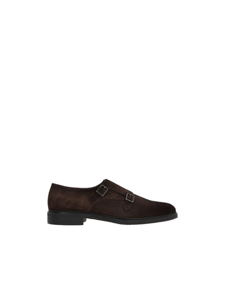 Suede Monk-strap Shoes-SANTONI-JOHN JULIA