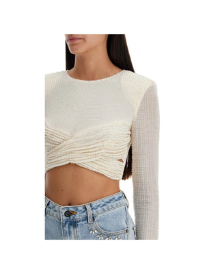 Beaded Mesh Crop Top SELF-PORTRAIT