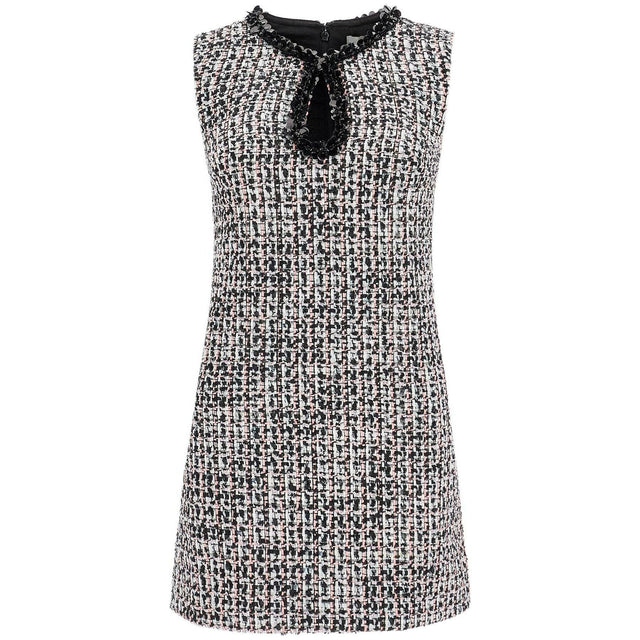 Bouclé Keyhole Cut Mini Dress.