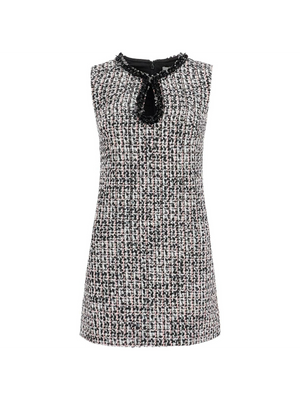 Bouclé Keyhole Cut Mini Dress.