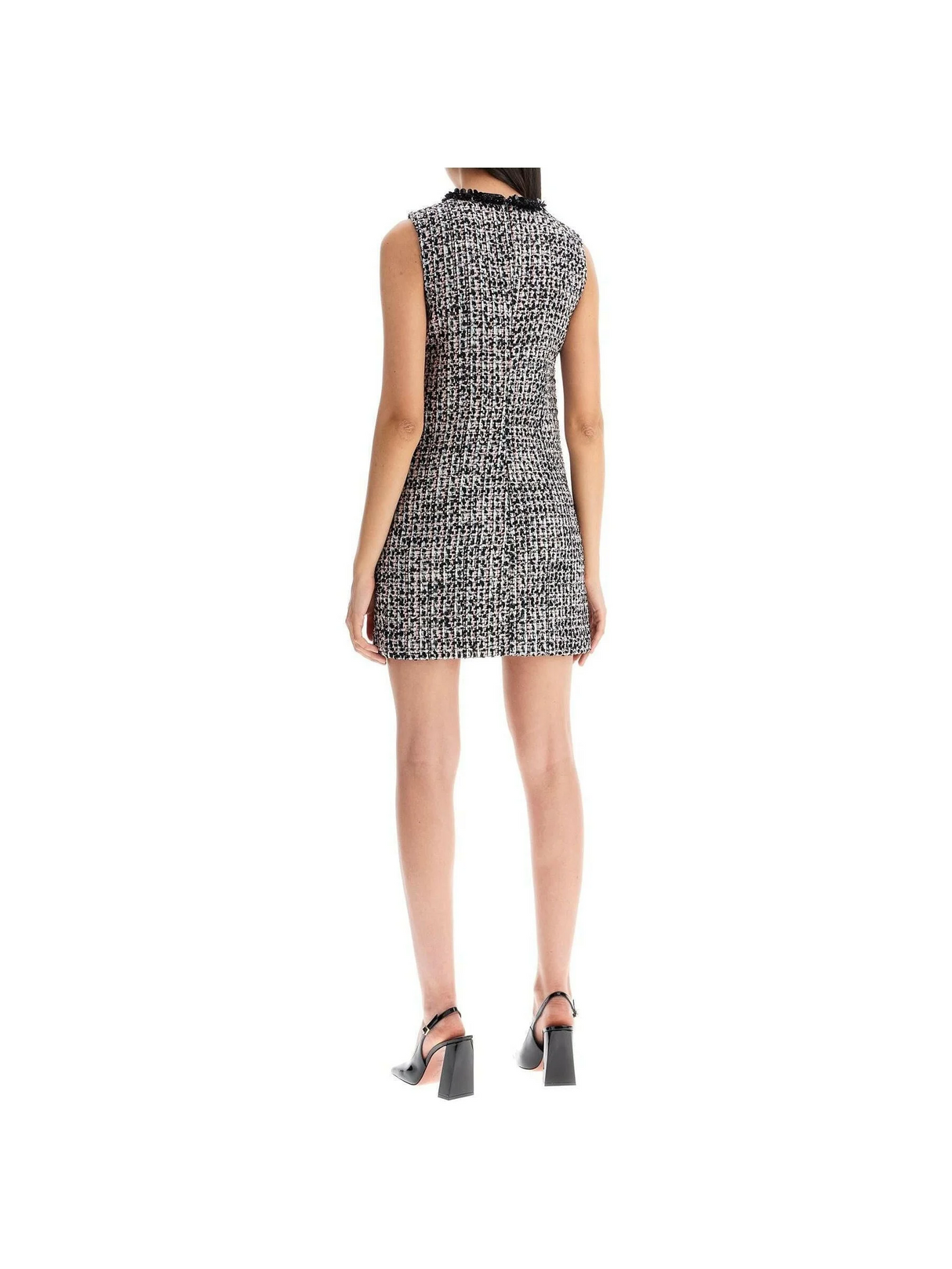 Bouclé Keyhole Cut Mini Dress.