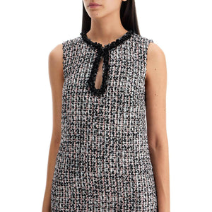 Bouclé Keyhole Cut Mini Dress.