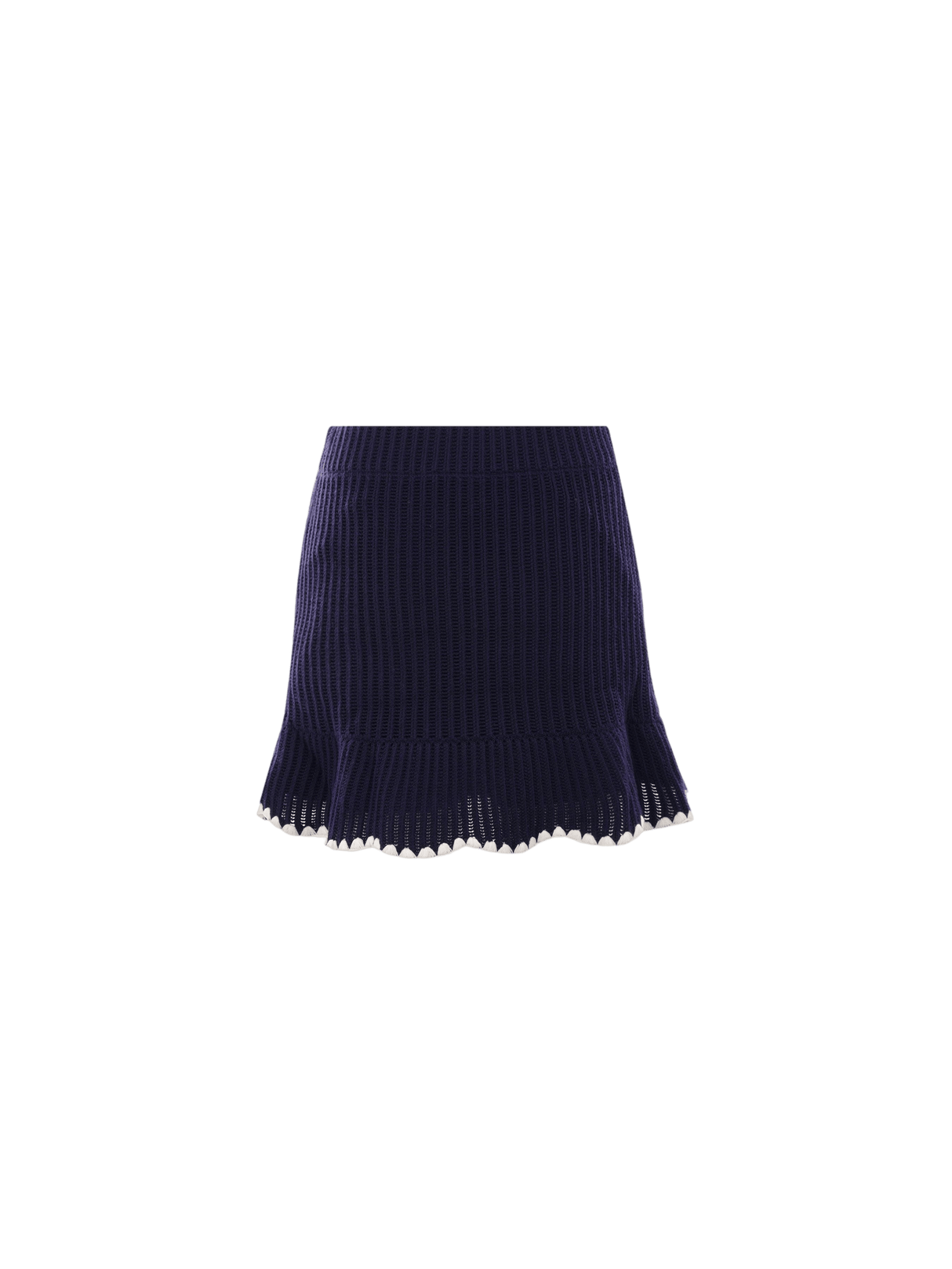 SELF-PORTRAIT-Contrast Trim Crochet Miniskirt-JOHN JULIA