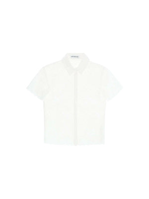 SELF-PORTRAIT-Cotton Embroidery Button-Down Top-JOHN JULIA