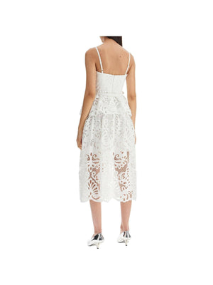 Cotton Tiered Lace Midi Dress.