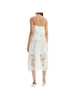 Cotton Tiered Lace Midi Dress.