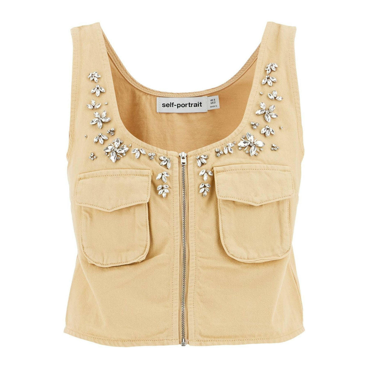 Crystal Embellished Cargo Top.