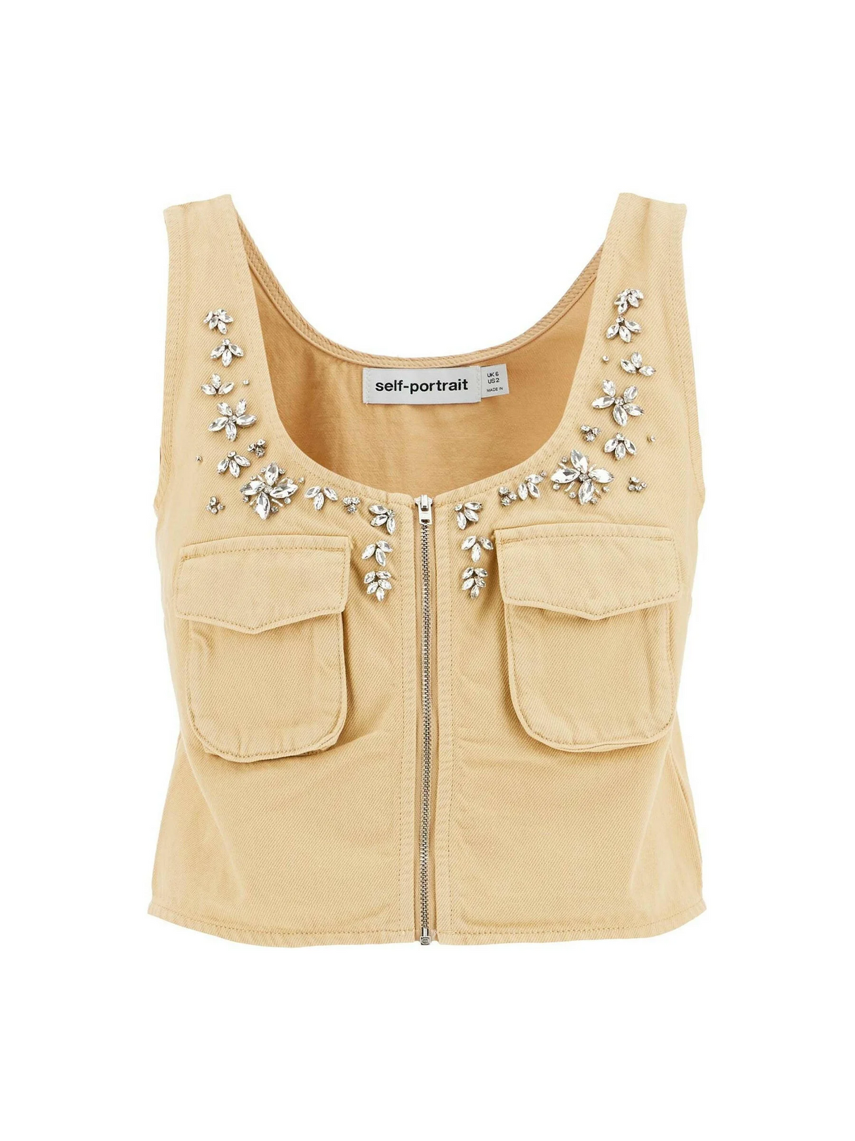 Crystal Embellished Cargo Top.