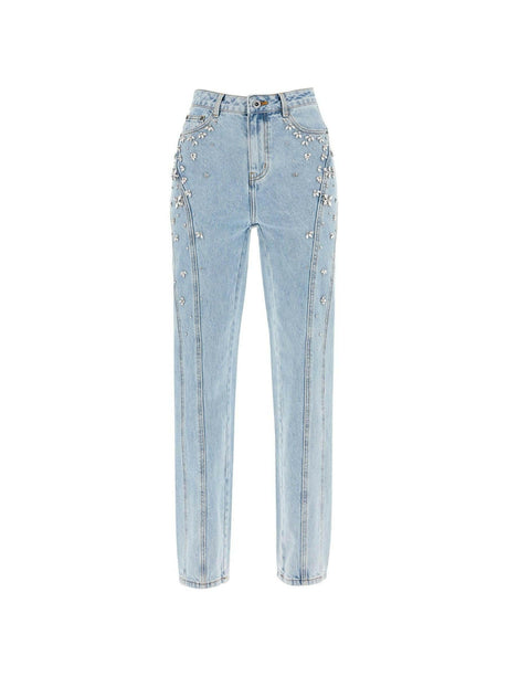 Crystal Embellished High-Waisted Jeans.