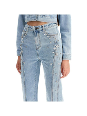 Crystal Embellished High-Waisted Jeans.