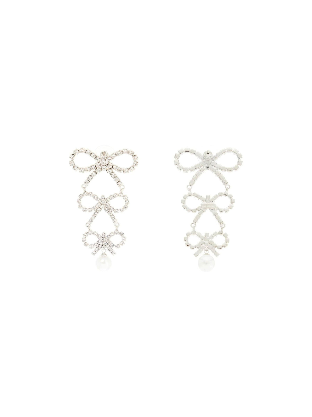 Dangling Earrings With Crystal Bows