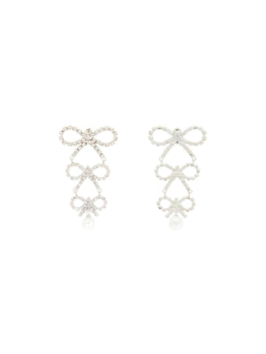 Dangling Earrings With Crystal Bows