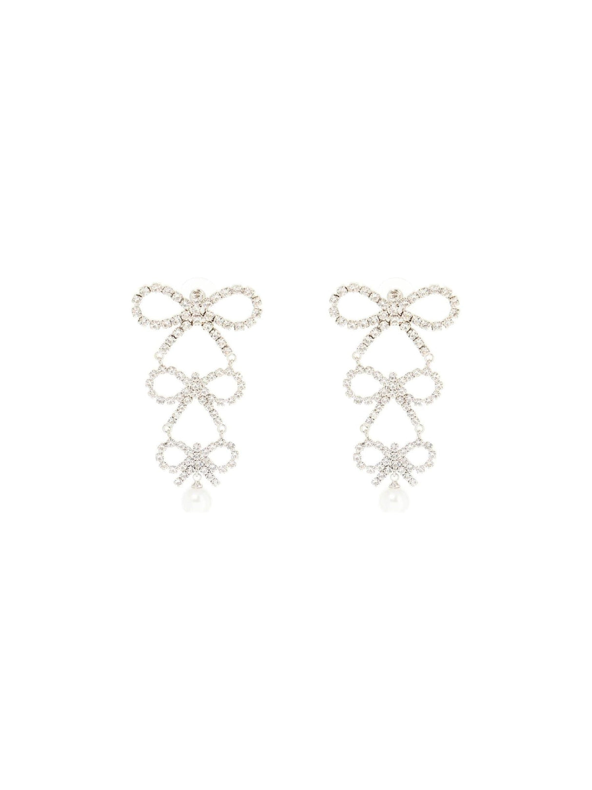 Dangling Earrings With Crystal Bows