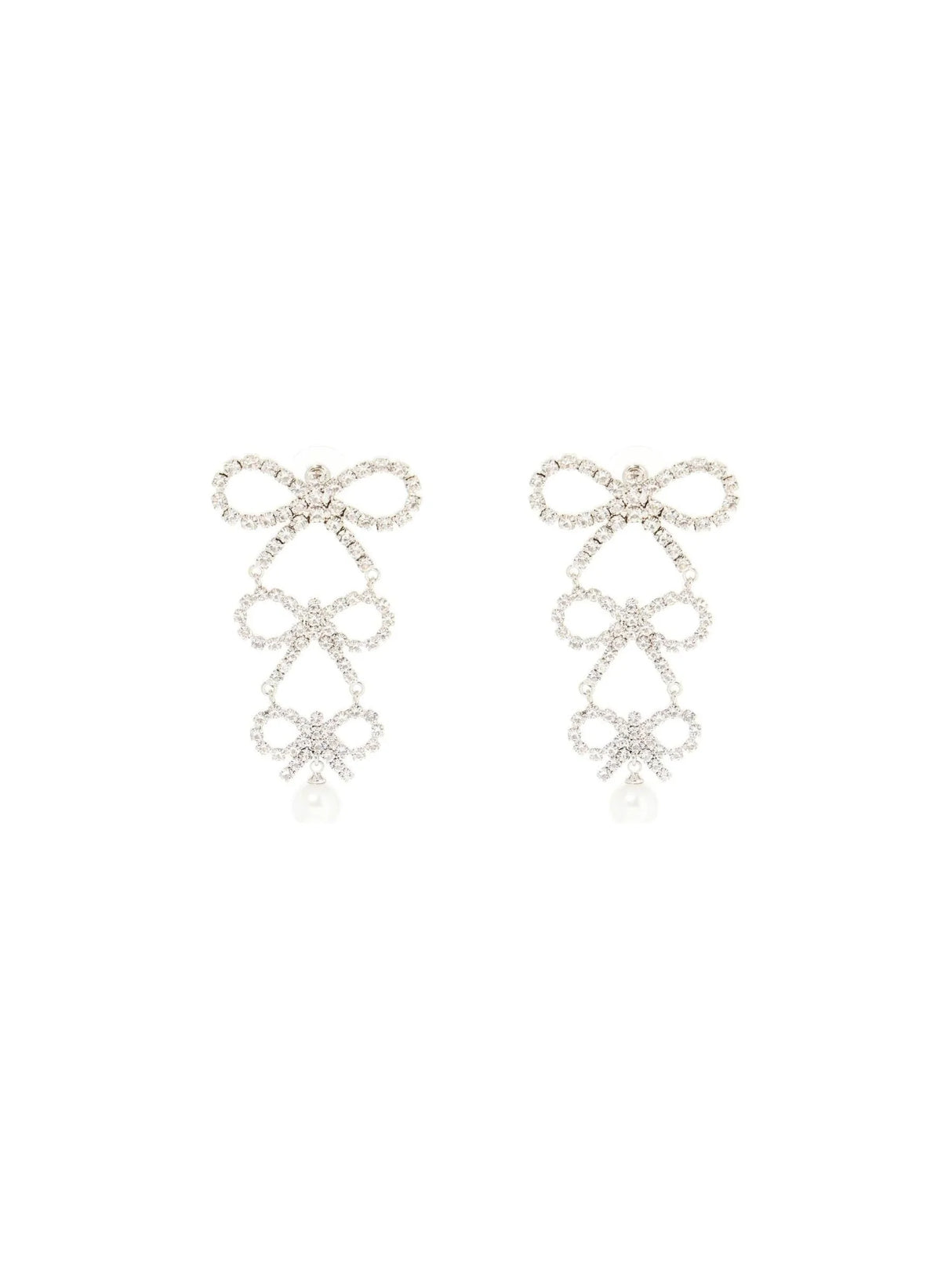 Dangling Earrings With Crystal Bows