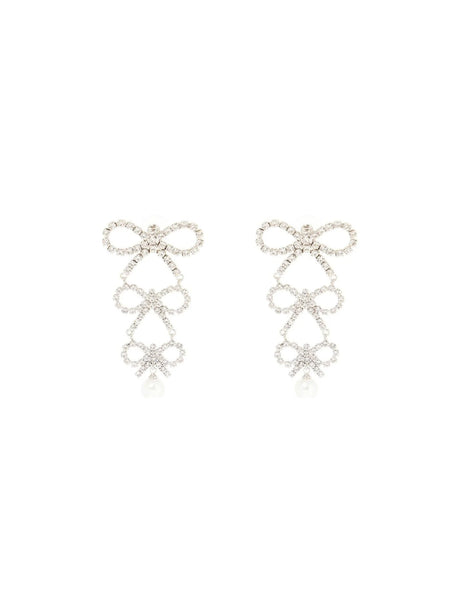 Dangling Earrings With Crystal Bows