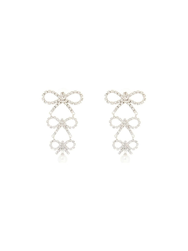 Dangling Earrings With Crystal Bows