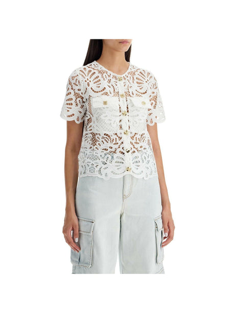 Floral Guipure Lace Top.