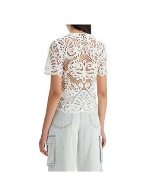 Floral Guipure Lace Top.