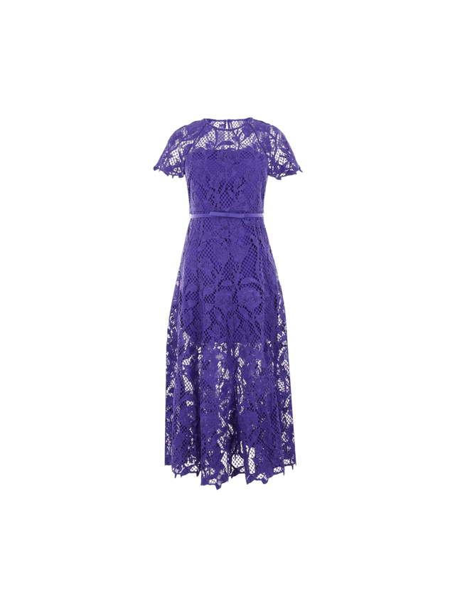 Floral Lace Midi Dress-Self-Portrait-JOHN JULIA