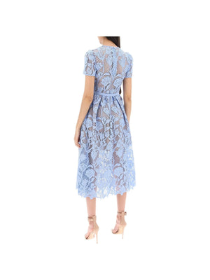 SELF-PORTRAIT-Floral Lace Midi Dress-JOHN JULIA