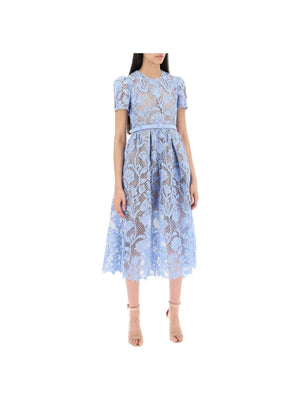 SELF-PORTRAIT-Floral Lace Midi Dress-JOHN JULIA