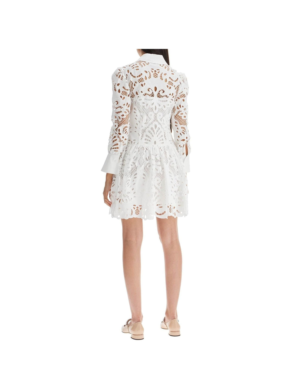 Floral Lace Mini Shirt Dress - Women > Clothing > Dresses > Mini