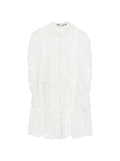 Floral Lace Mini Shirt Dress - 2 - Women > Clothing > Dresses > Mini