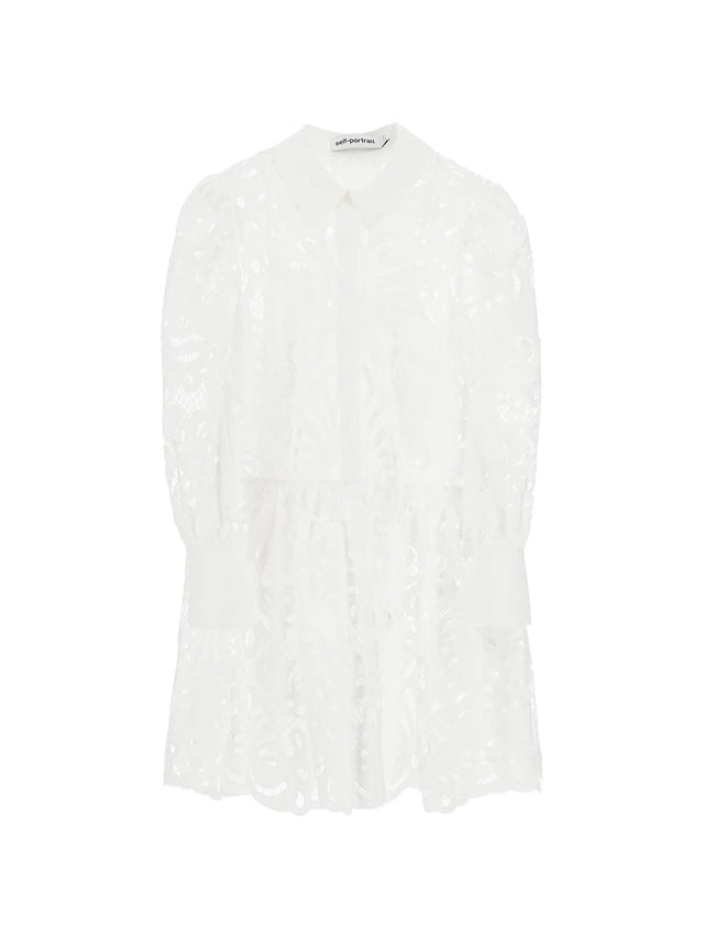 Floral Lace Mini Shirt Dress - 2 - Women > Clothing > Dresses > Mini