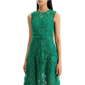 Floral Lace Sleeveless Midi Dress.